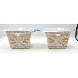 Temp-tations Old World 10 oz Square Ramekins with Lids - Set of 2